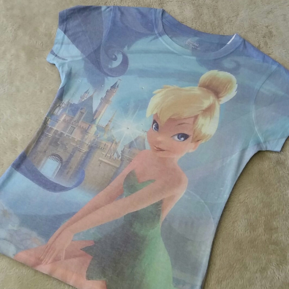 Disney Tinker Bell Short Sleeve Tee in Blue and Green